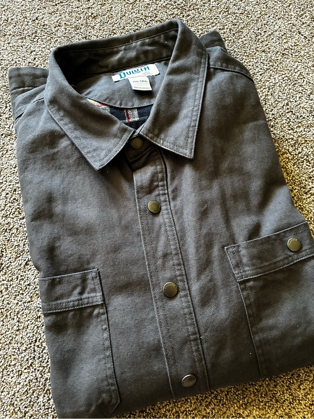 Duluth Trading Co Men's Slate Gray Canvas Jacket